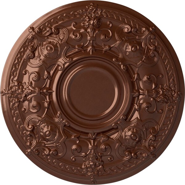 Ekena Millwork Oslo Ceiling Medallion (Fits Canopies up to 10 1/2"), Hand-Painted Copper Penny, 28 1/8"OD x 1 3/4"P CM28OSCPS - main